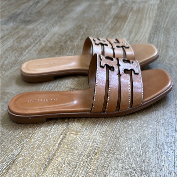 Tory Burch Tan Slide Sandals with Leather Straps 6 - Picture 4 of 7